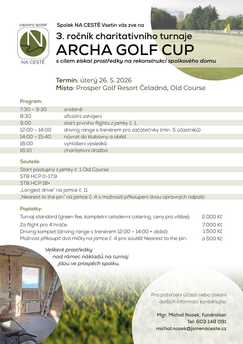 Pozvánka na Archa Golf Cup 3. ročník